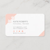 ダンベルミニマルパーソナルトレーナーピンク 名刺 (裏面)