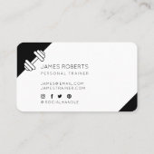 ダンベルミニマルパーソナルトレーナーブラック&ホワイト 名刺 (裏面)