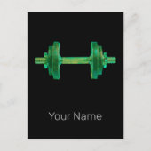 ダンベルレトロボディビルダージムフィットネスまたはコーチ シーズンポストカード (正面)