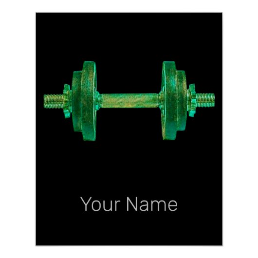 ダンベルレトロボディビルダージムフィットネスまたはコーチ ポスター (正面)