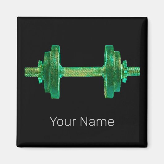 ダンベルレトロボディビルダージムフィットネスまたはコーチ マグネット (正面)