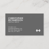 ダンベルロゴフィットネスパーソナルトレーナーオレンジ/グレー 名刺 (裏面)