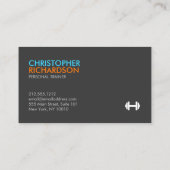 ダンベルロゴフィットネスパーソナルトレーナーオレンジ/青 名刺 (裏面)