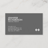 ダンベルロゴフィットネスパーソナルトレーナーピンク/グレー 名刺 (裏面)