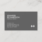 ダンベルロゴフィットネスパーソナルトレーナーピンク/グレー 名刺 (裏面)