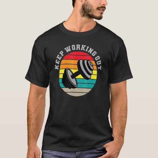 ダンベル保ヴィンテージとのタイポグラフィの構築 Tシャツ (正面)