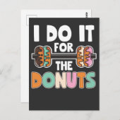 ダンベル筋トレ ドーナツデザート ジム ワークアウト ポストカード (正面/裏面)