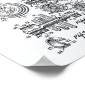 ダンベル1953パテントアートホワイト紙 ポスター (角)