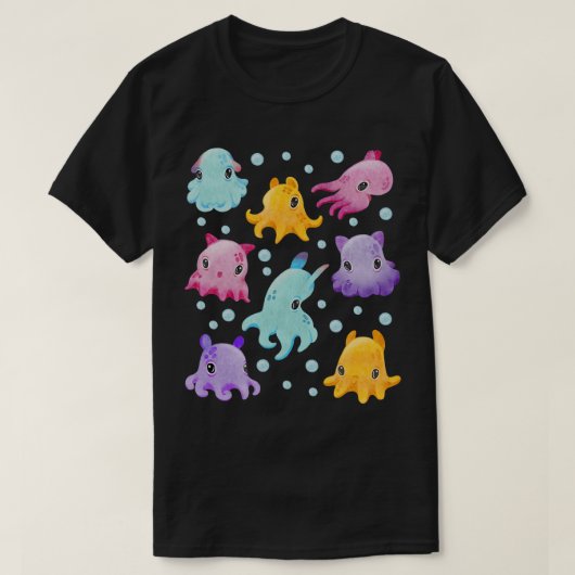 ダンボタコ、かわいいタコのギフト、かわいい水色 Tシャツ (デザイン正面)