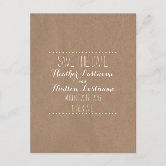 ダンボーインスパイアドのウェディングが日付を保存 案内ポストカード (正面)