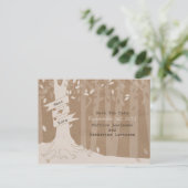 ダンボールルックウッドランド結婚式の日付を保存 案内ポストカード (スタンド正面)