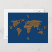 ダンボール世界地図はがき ポストカード (正面/裏面)