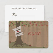 ダンボール入りアップルオーチャードウェディングRSVP 出欠カード (正面/裏面)