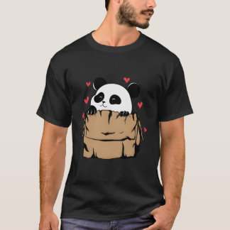 ダンボール箱の中のパンダ Tシャツ