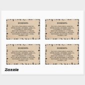 ダンボール素材製品ラベル天然葉製品 長方形シール (シート)