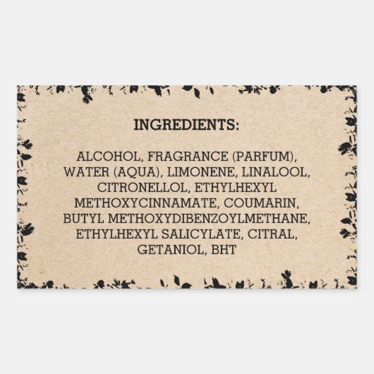 ダンボール素材製品ラベル天然葉製品 長方形シール (正面)