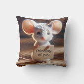 ダンボー考えドの看板を持つマウスの場合 クッション (正面)