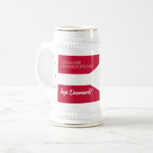 ダンマークグルンドロフスダグデンマーク国旗 ビールジョッキ (正面左)