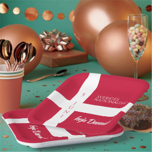 ダンマークグルンドロフスダグデンマーク国旗 ペーパープレート