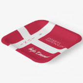 ダンマークグルンドロフスダグデンマーク国旗 ペーパープレート (傾斜あり)