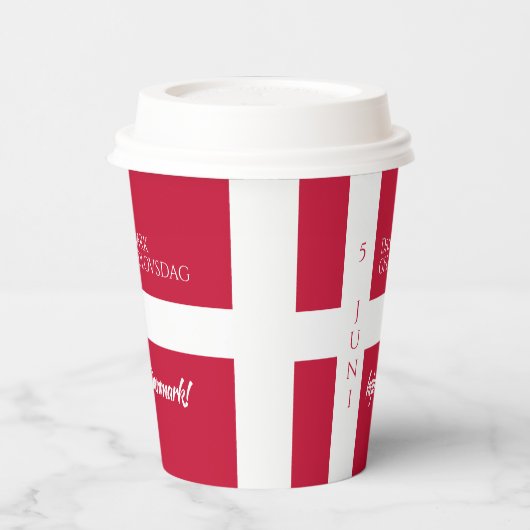 ダンマークグルンドロフスダグデンマーク国旗 紙コップ (左)