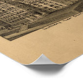 ダンモアペンシルバニア1892アンティークパノラママップ ポスター (角)