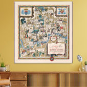 ダンロップ地図 – ロンドン中部の文学ランドマーク キャンバスプリント (インサイチュ (リビング))