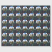 ダンロビンキャッスルオンブルーグリーンサザーランドタータンチェック ラッピングペーパー (フラット)