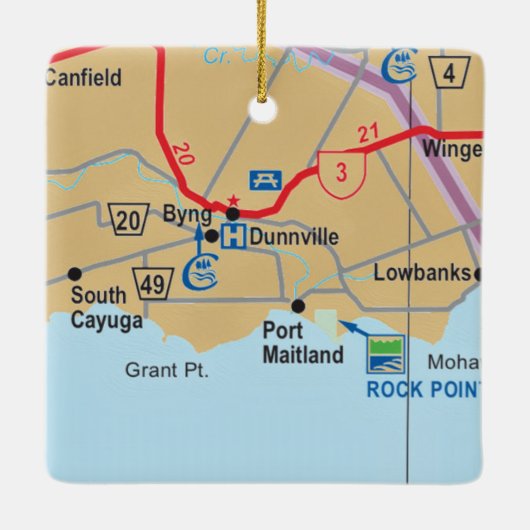 ダンヴィルオンタリオの地図 セラミックオーナメント (裏面)