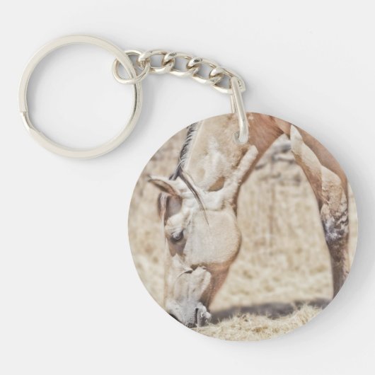 ダン馬 – 円独身の（側面） キーホルダー (正面)