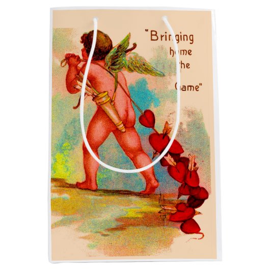 ダン・キューピッドがゲームを持ち帰る ミディアムペーパーバッグ (正面)