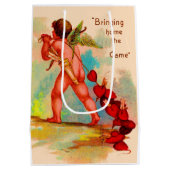 ダン・キューピッドがゲームを持ち帰る ミディアムペーパーバッグ (裏面)