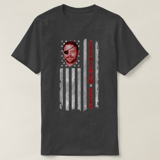 ダン・クレンショウ2024年米国共和党の国旗Am Tシャツ (デザイン正面)