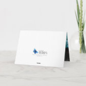 ダヴと紫のリボンの写真ウェディングサンクスカード サンキューカード (裏面)