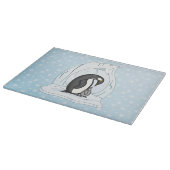 ダヴィンとアニーのペンギンのガラス切り板 カッティングボード (角)