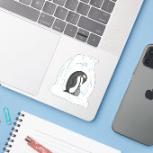 ダヴィンとアニーのペンギンコンターデカール シール (ノートパソコンとiPhone)