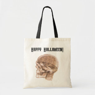 ダヴィンチハロウィーン科学解剖学スカルプリント トートバッグ