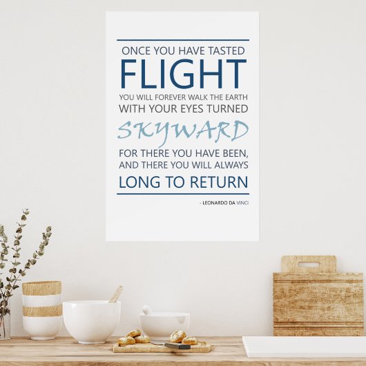 ダヴィンチフライト引用文 ポスター (キッチン)