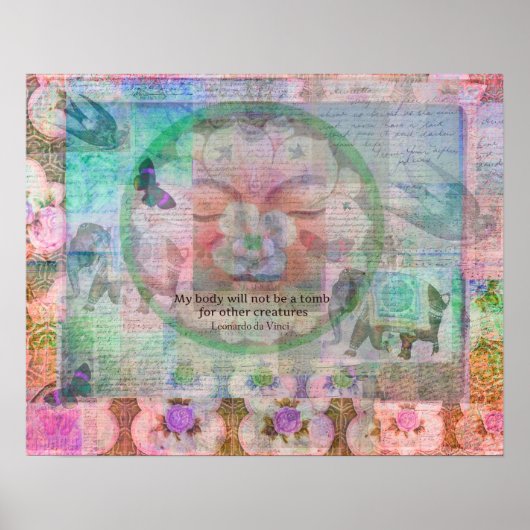 ダヴィンチベジタリアン引用文 ポスター (正面)