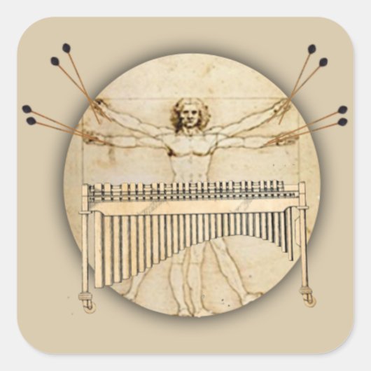 ダヴィンチマレットのステッカー スクエアシール (正面)