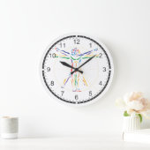 ダヴィンチ解剖学のチャクラ色 ラージ壁時計 (ホーム)