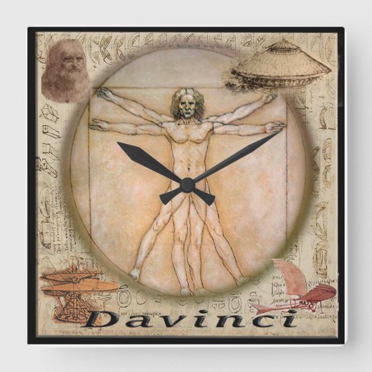 ダヴィンチ スクエア壁時計 (正面)