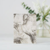 ダヴィンチ，レオナルド – 解剖学勉強 ポストカード (スタンド正面)