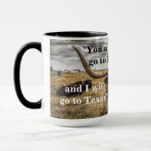 ダヴィークロケット引用文オンヘルアンドテキサス州 マグカップ (左)