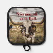 ダヴィークロケット引用文オンヘルアンドテキサス州 鍋敷き (正面)