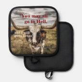 ダヴィークロケット引用文オンヘルアンドテキサス州 鍋敷き (正面/裏面)