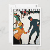 ダヴォススイスウィンターヴィンテージ ポストカード (正面/裏面)