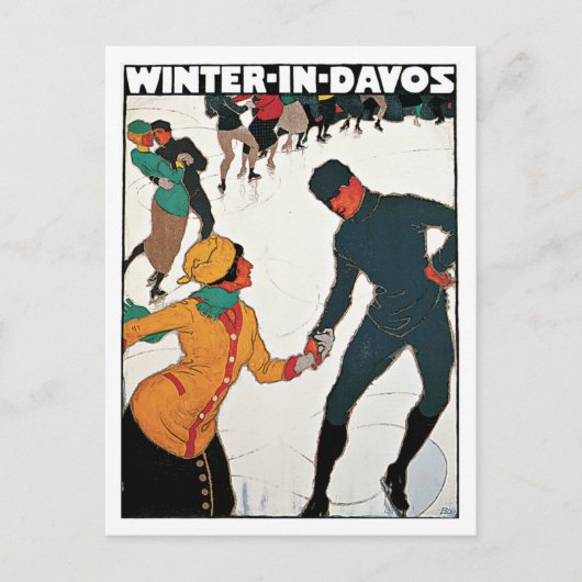 ダヴォススイスウィンターヴィンテージ ポストカード (正面)