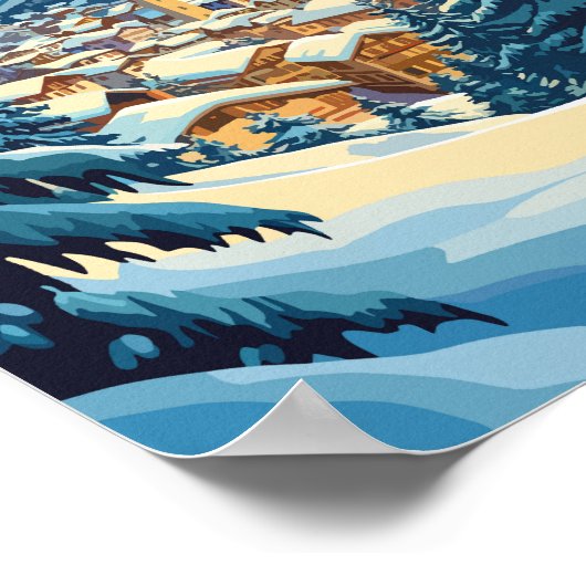 ダヴォススイストラベルアートヴィンテージ ポスター (角)