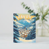 ダヴォススイストラベルアートヴィンテージ ポストカード (スタンド正面)